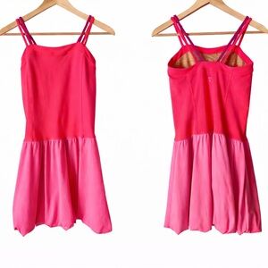 Ivivva Bright Pink Bubble Hem Dress Preppy Pull-on Tennis Activewear Youth Sz 12